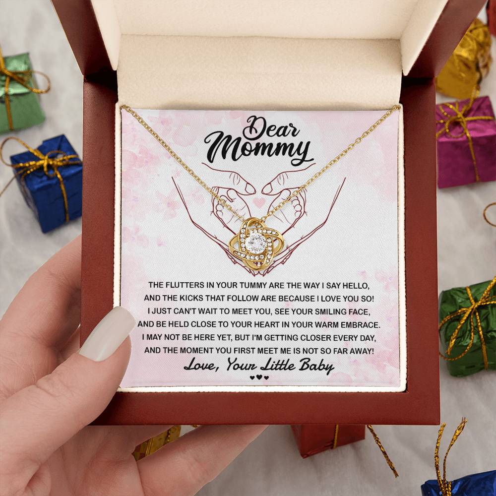 Mom To Be Jewelry Gift - Love Knot Necklace - I Love You