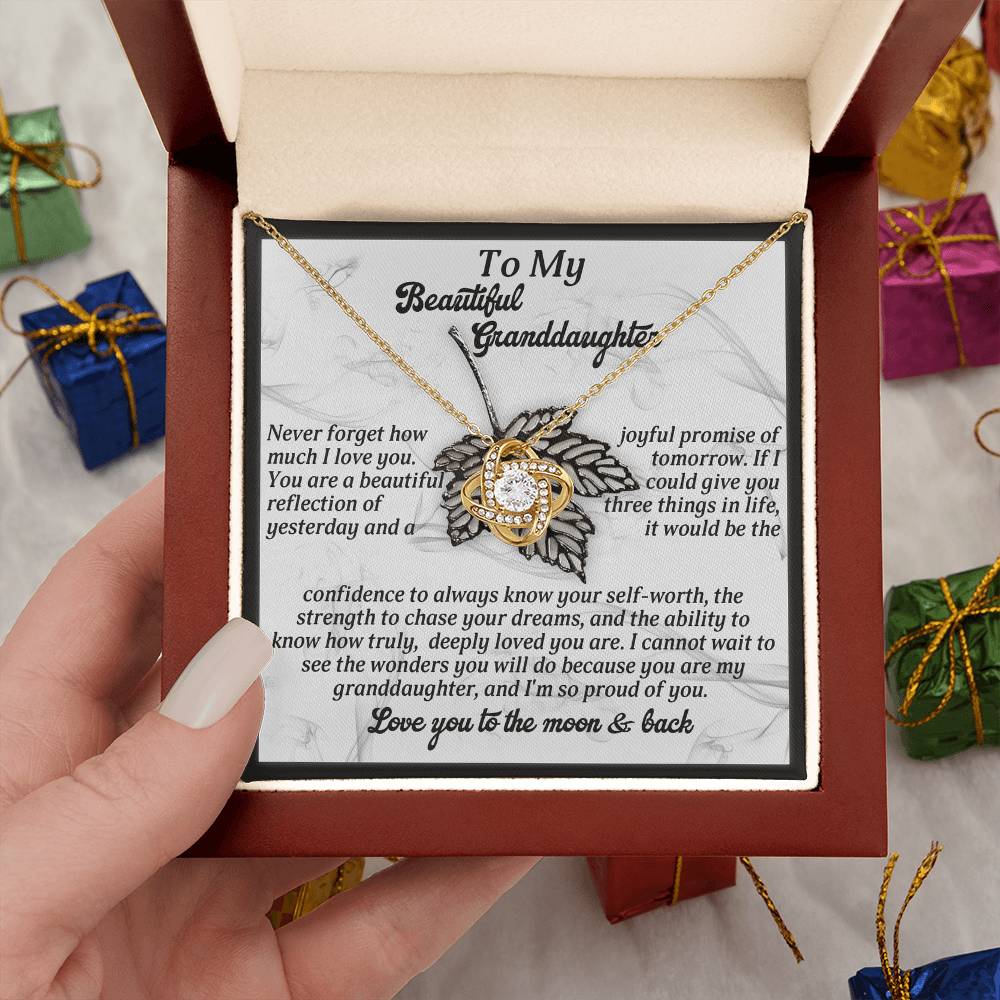 To My Granddaughter Jewelry Gift - Never Forget How Deeply Loved You Are - Love Knot Necklace