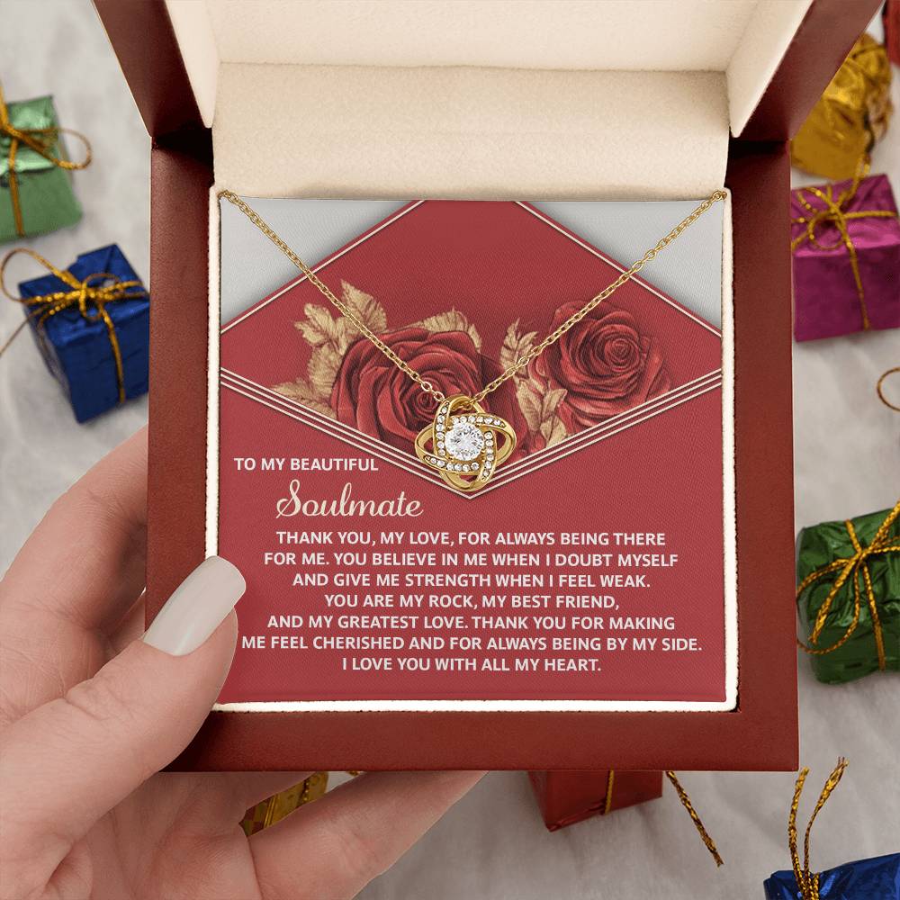 To My Soulmate Jewelry Gift - Love Knot Forever Necklace - All My Heart