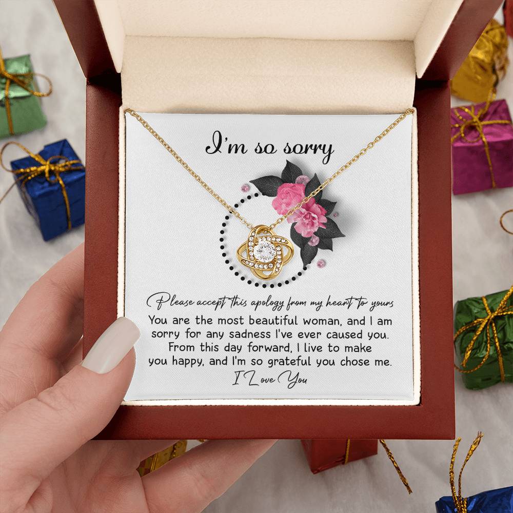 I'm Sorry Gift For Her - Love Knot Necklace - Make You Happy