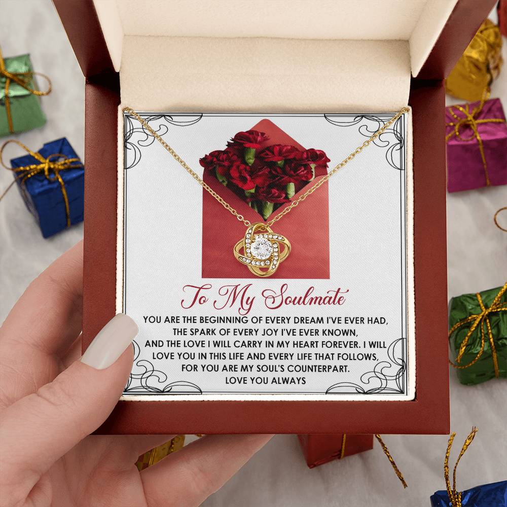 To My Soulmate Jewelry Gift - Love Knot Forever Necklace - My Heart Forever