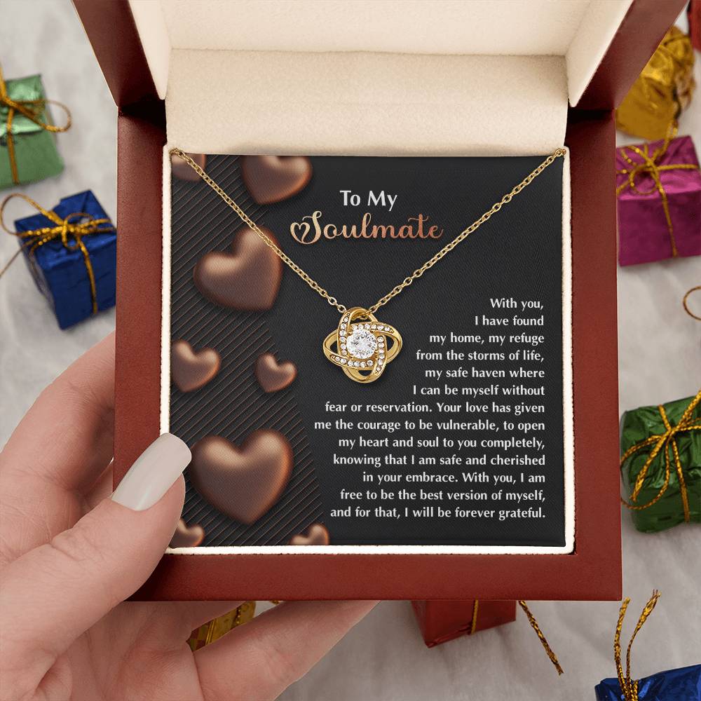 To My Soulmate Jewelry Gift - Love Knot Forever Necklace - Best Version