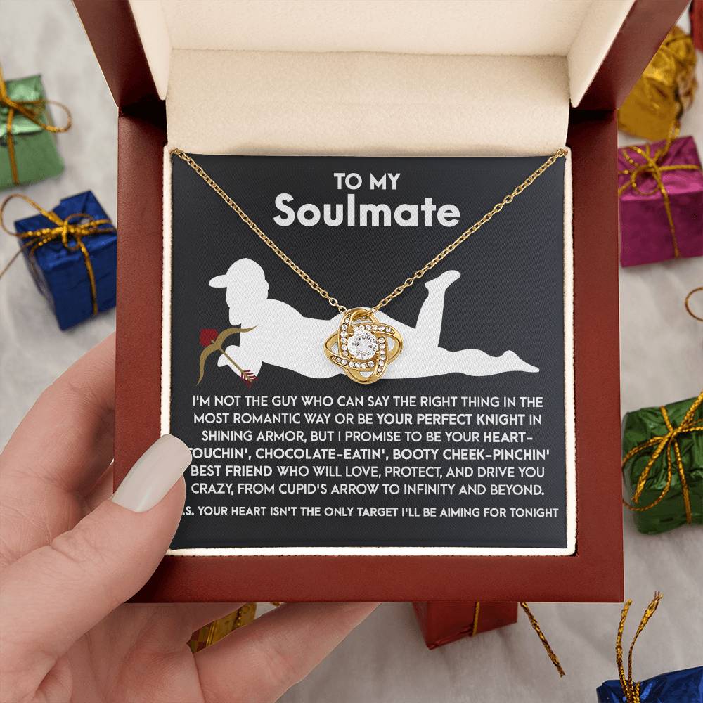 To My Soulmate Jewelry Gift - Cupid's Arrow - Love Knot Necklace