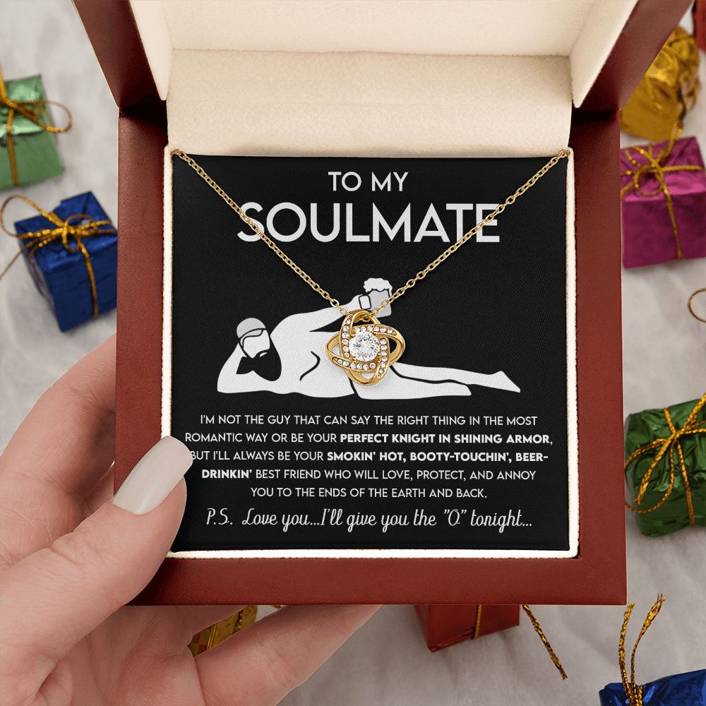 To My Soulmate - Not Perfect Knight - Love Knot Necklace