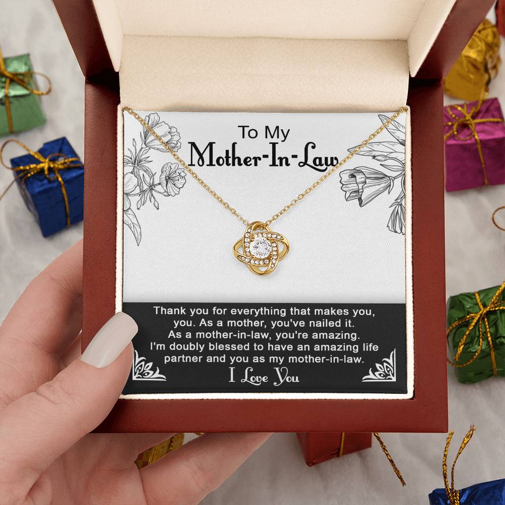 Mother in Law Gift - You're Amazing - Love Knot  Necklace