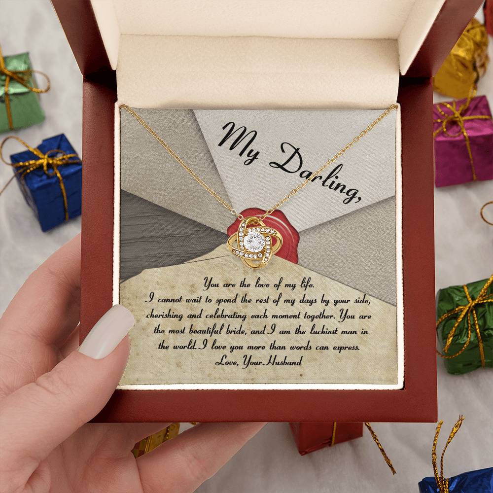 To My Darling Bride - Love Knot Necklace Gift - Each Moment Together