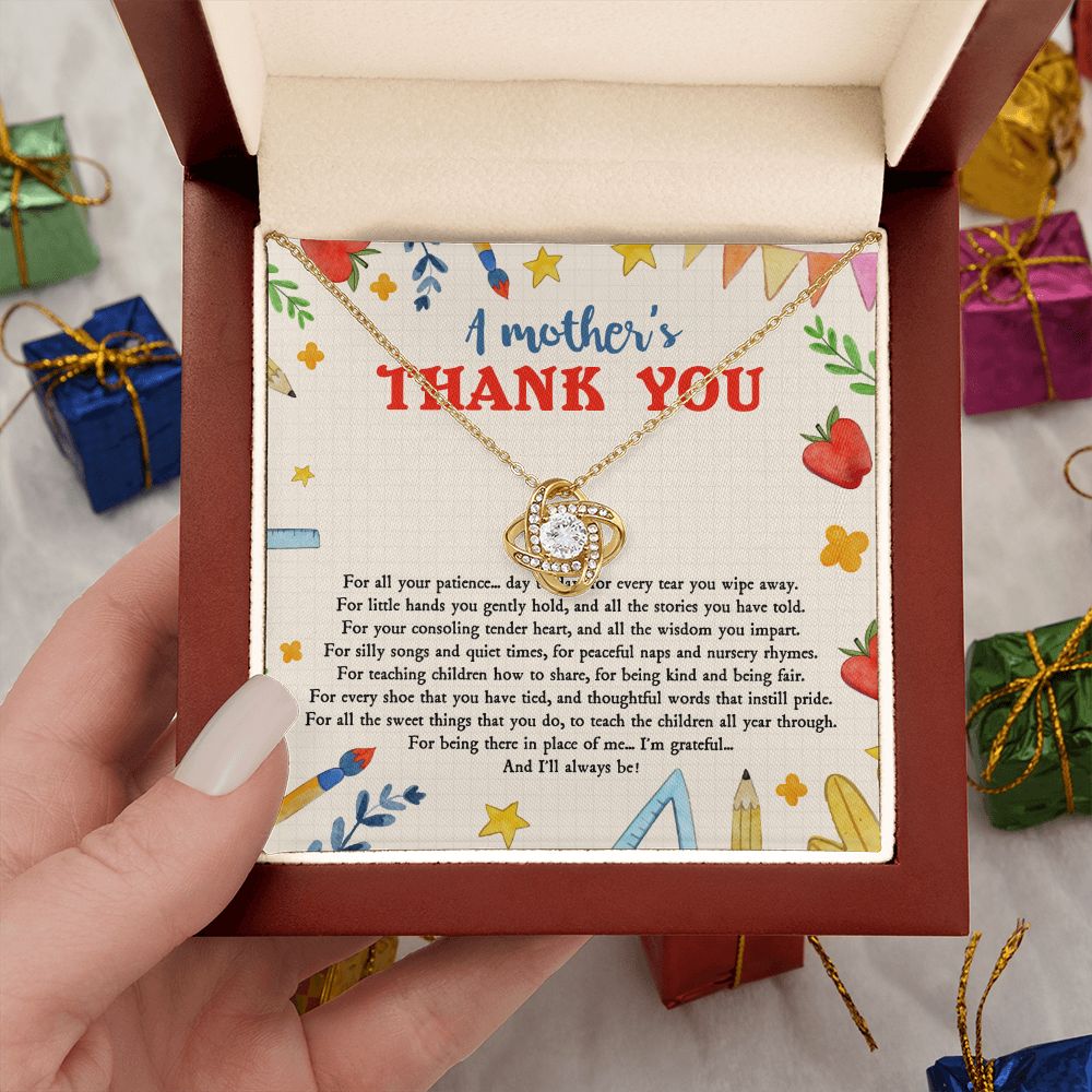 Teacher Appreciation Gifts - Necklace - A Mothers Thank You