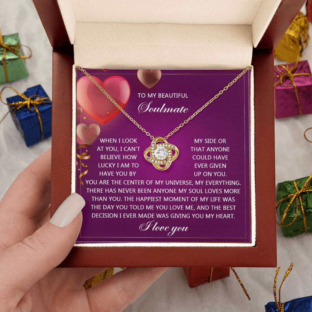 To My Soulmate Jewelry Gift - Love Knot Forever Necklace - My Soul