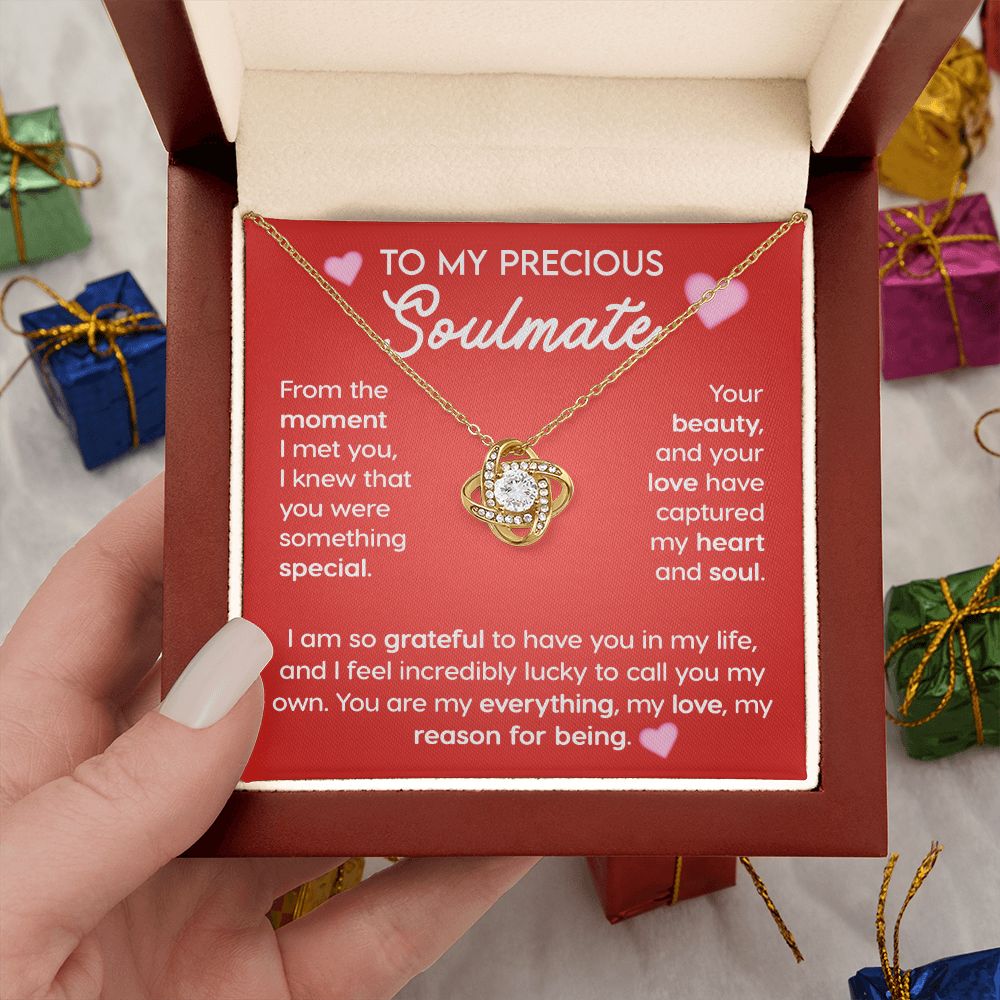 To My Precious Soulmate Love Knot  Necklace