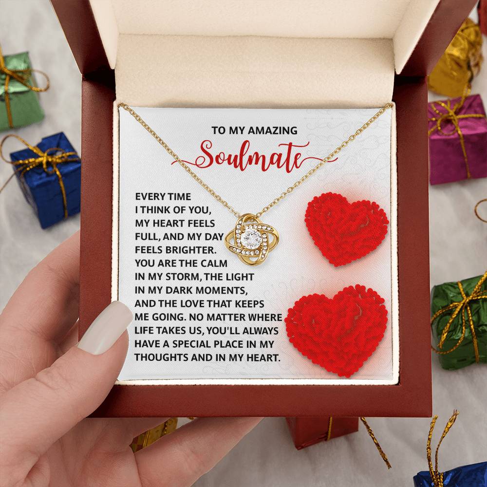 To My Soulmate Jewelry Gift - Love Knot Forever Necklace - In My Heart