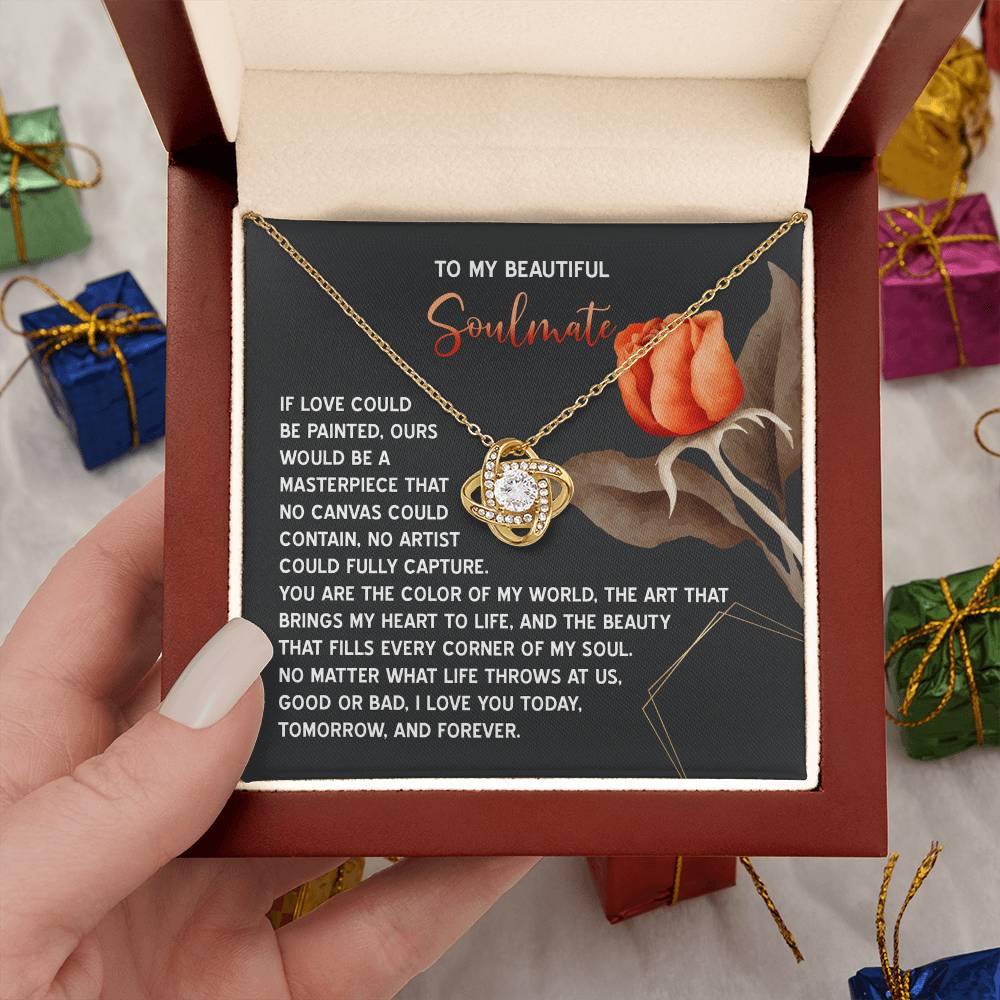 To My Soulmate Jewelry Gift - Love Knot Forever Necklace - A Masterpiece