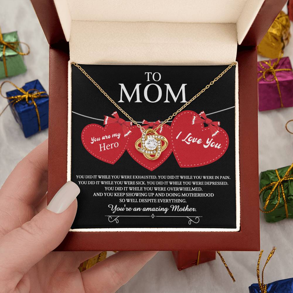 Mom Jewelry Gift - Love Knot Necklace - You Did It