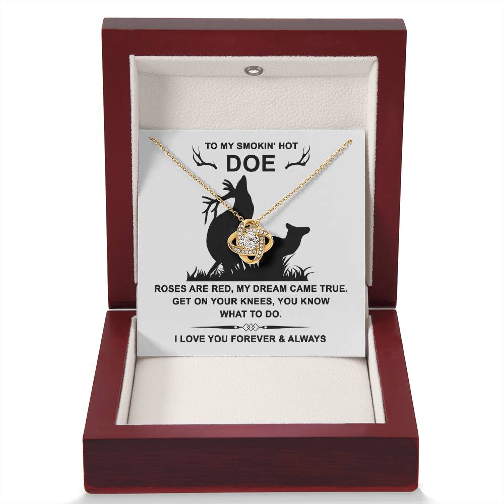 To My Smokin' Hot Soulmate Jewelry Gift - Love Knot Forever Necklace with Heartfelt Message Card From You - Dream Came True