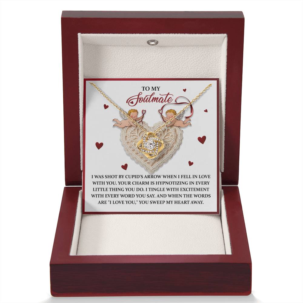 To My Soulmate Jewelry Gift - Sweep My Heart - Love Knot Necklace