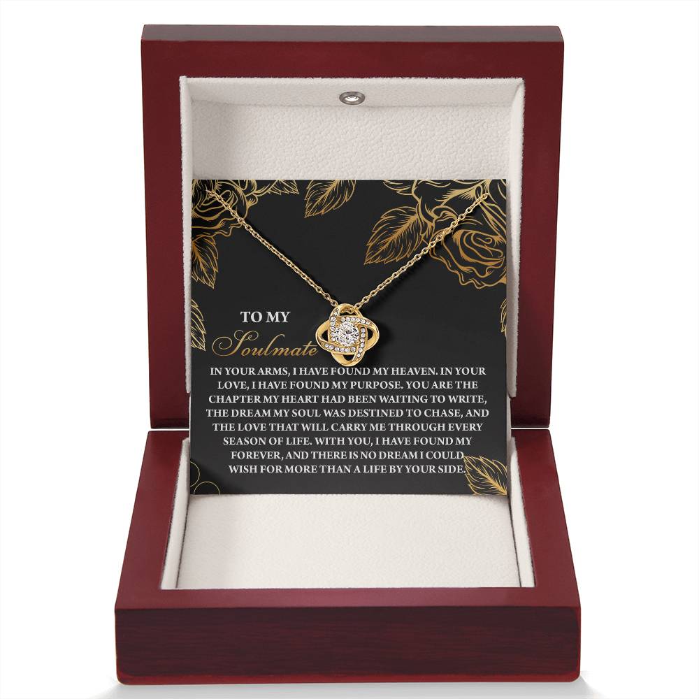 To My Soulmate Jewelry Gift - Love Knot Forever Necklace - By Your Side