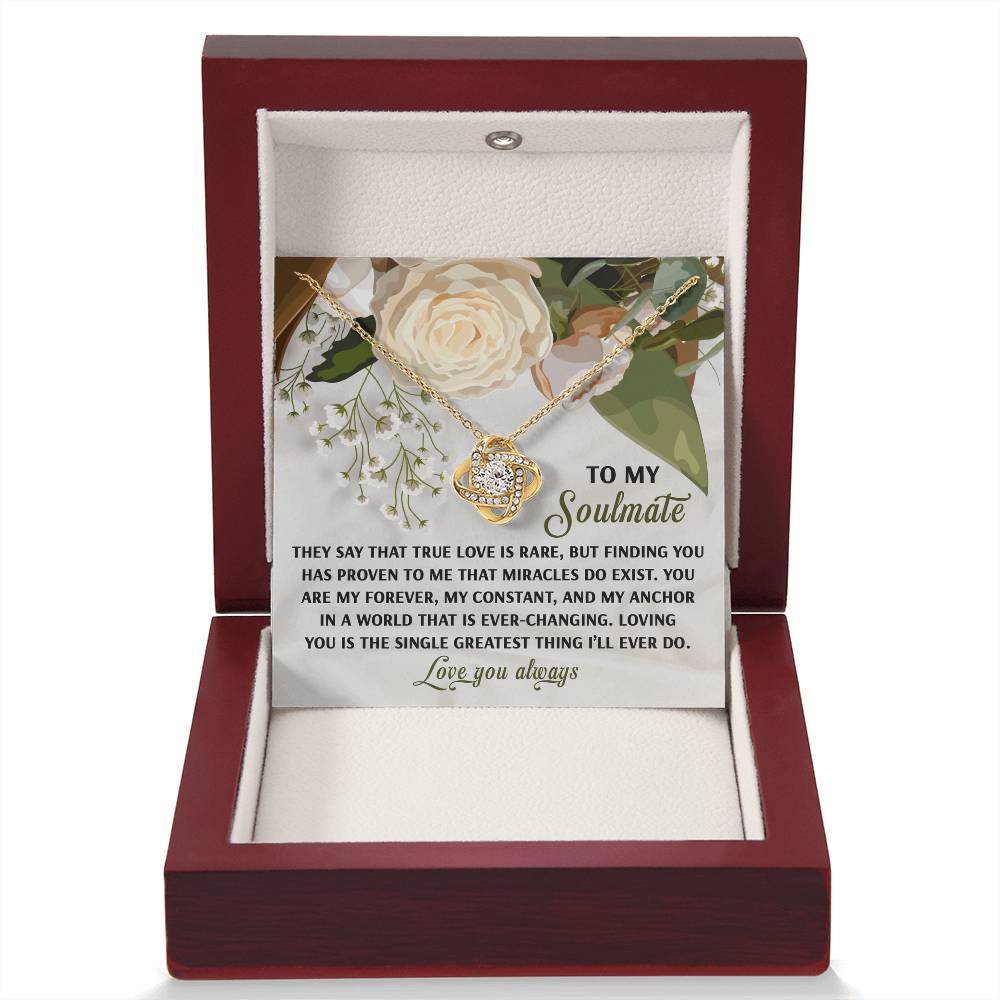 To My Soulmate Jewelry Gift - Love Knot Forever Necklace - Greatest Thing