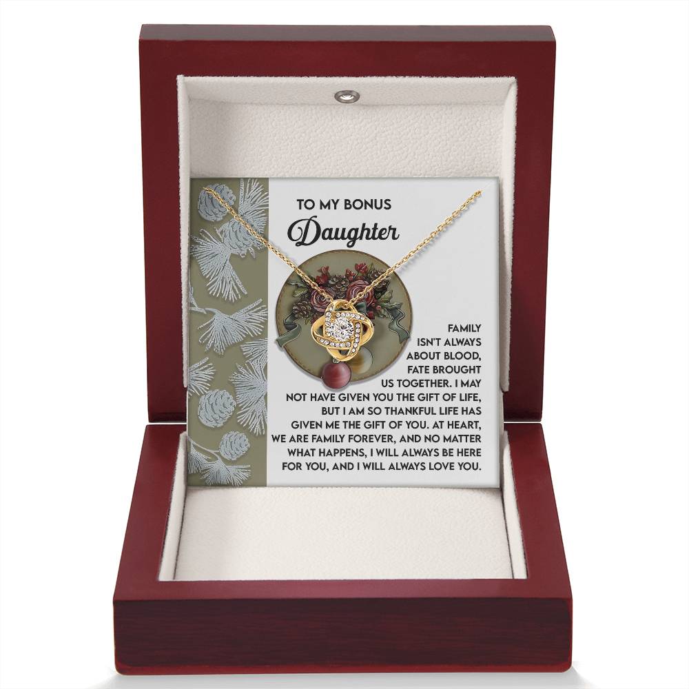 Bonus Daughter Jewelry Gift - Love Knot Necklace - Gift of You