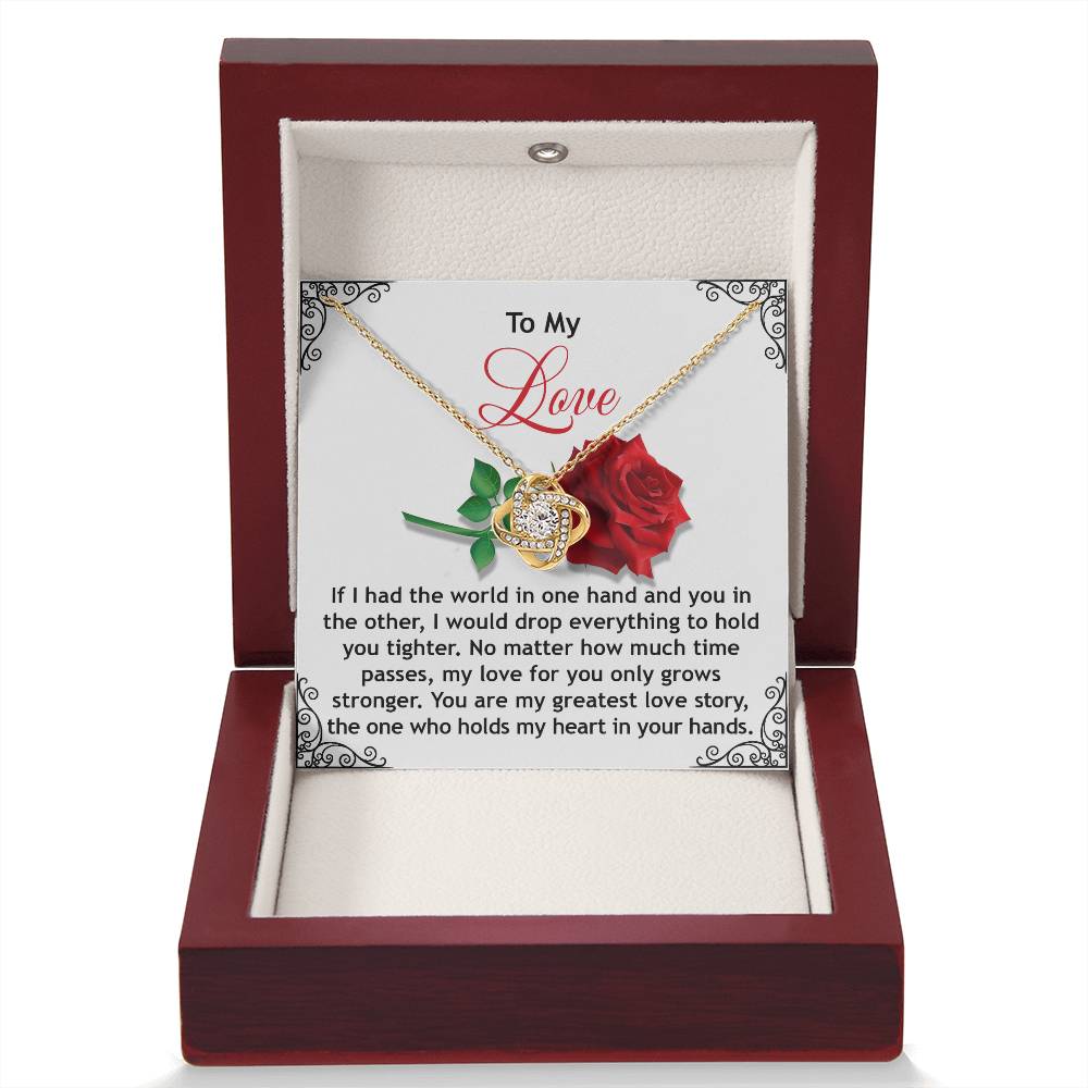 To My Soulmate My Love Jewelry Gift - Love Knot Forever Necklace - In Your Hands