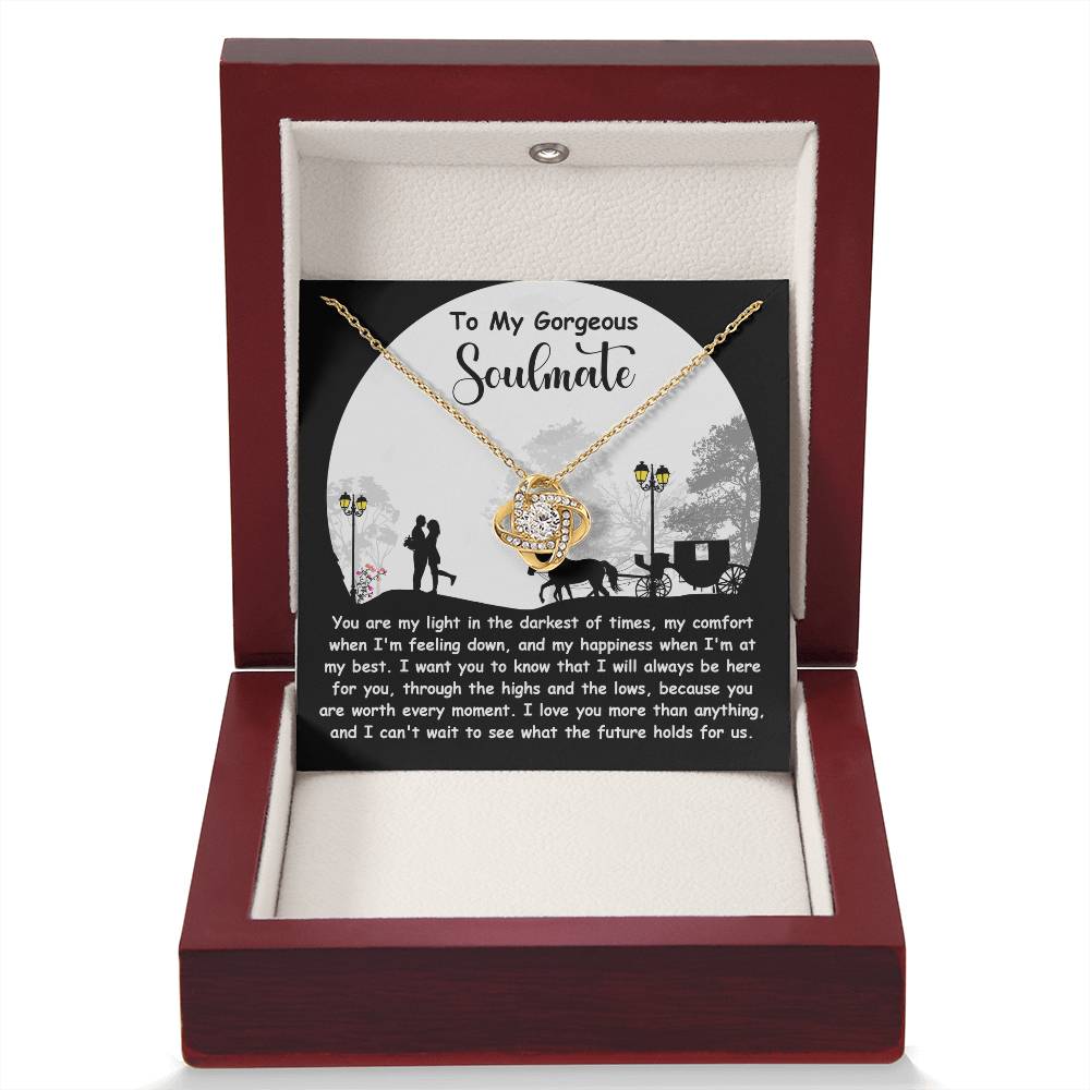 To My Soulmate Jewelry Gift - Love Knot Forever Necklace - Holds For Us