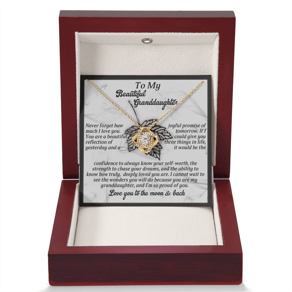 To My Granddaughter Jewelry Gift - Never Forget How Deeply Loved You Are - Love Knot Necklace