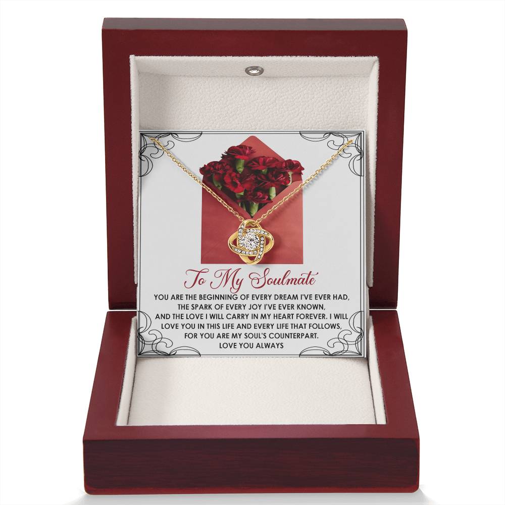 To My Soulmate Jewelry Gift - Love Knot Forever Necklace - My Heart Forever