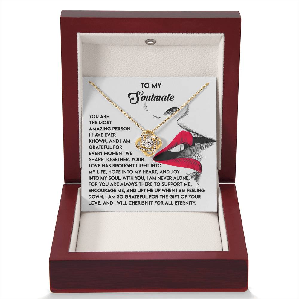 To My Soulmate Jewelry Gift - You Lift Me Up - Love Knot Necklace