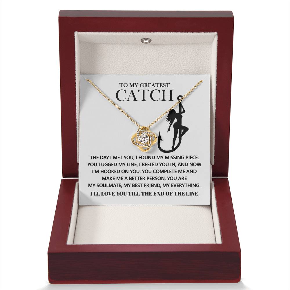 To My Soulmate Jewelry Gift - Hooked On You - Love Knot Necklace