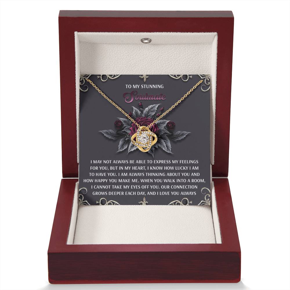 To My Soulmate Jewelry Gift - Love Knot Forever Necklace - I Cannot Keep My Eyes Off You