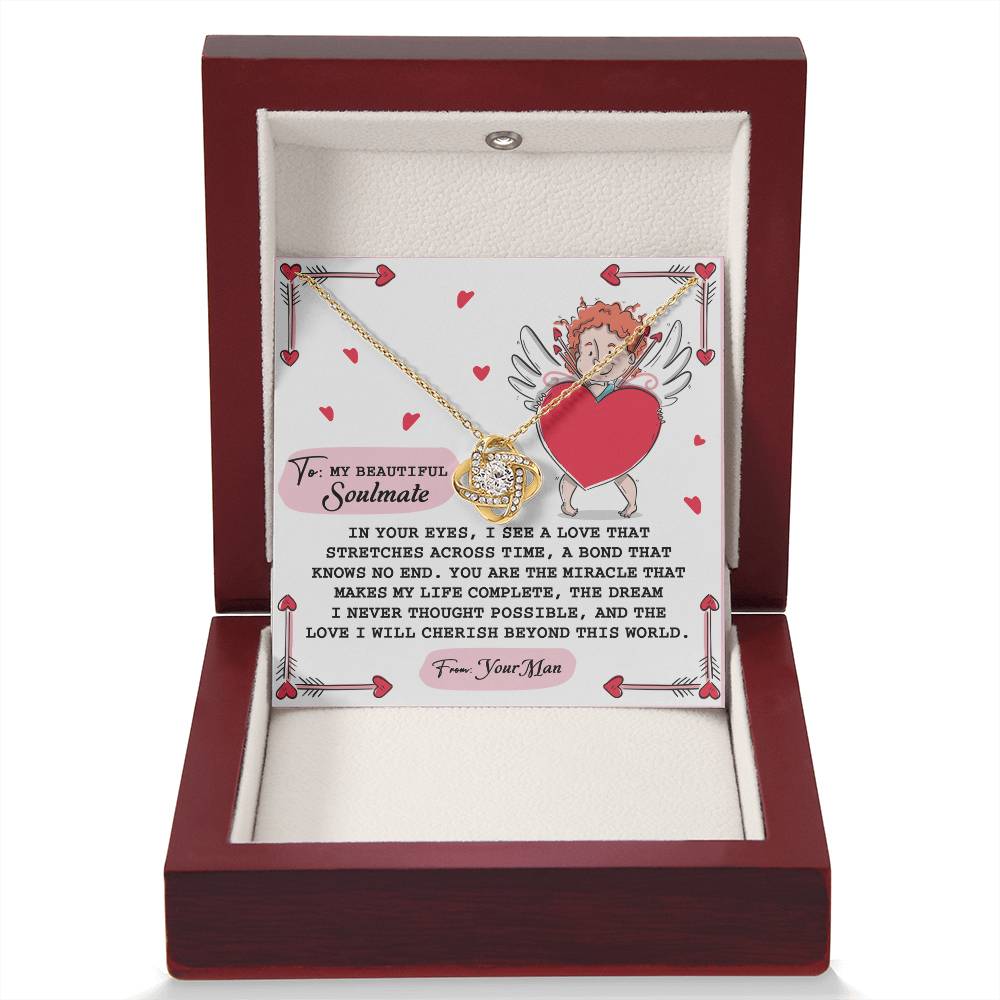 To My Soulmate Jewelry Gift - Love Knot Forever Necklace - No End