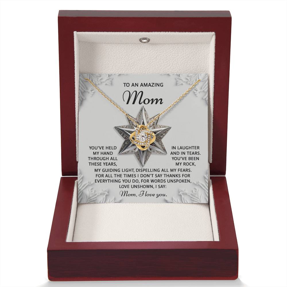 To My Mom Jewelry Gift - Love Unshown -  Love Knot Necklace