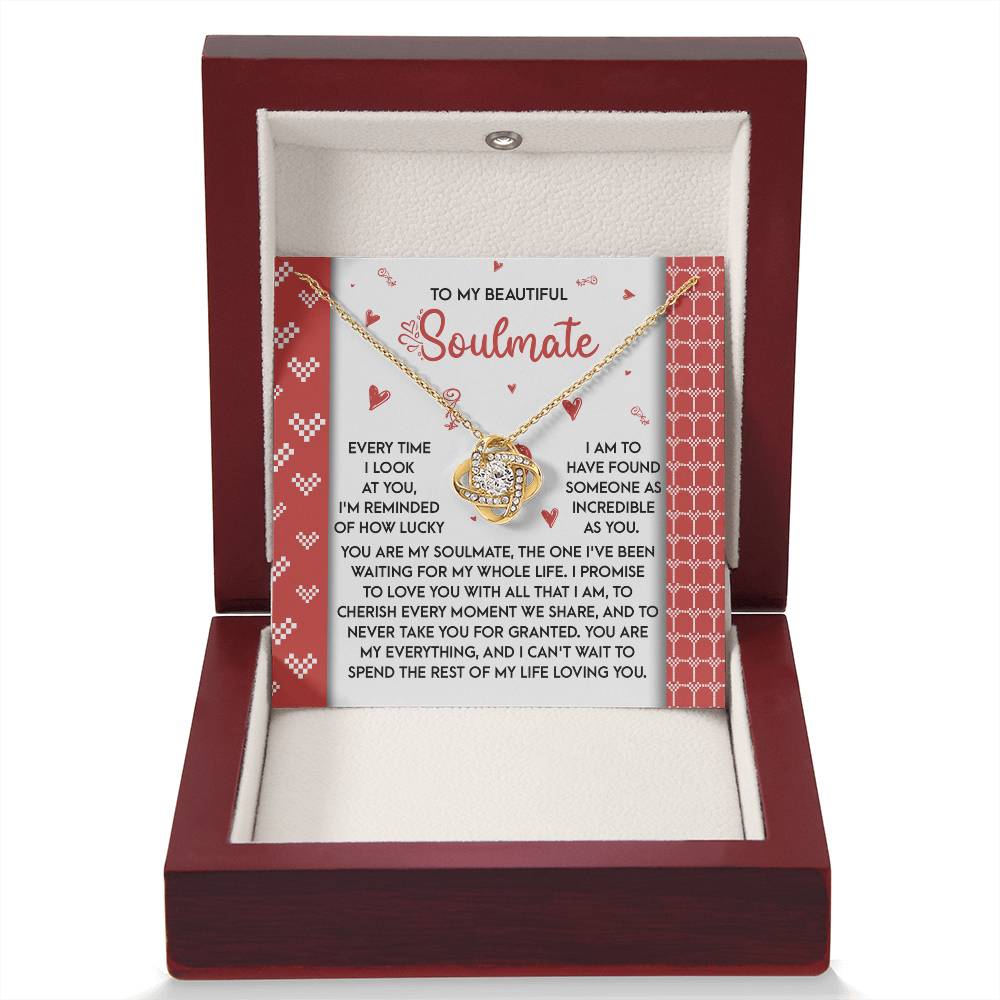 To My Soulmate Jewelry Gift - Love Knot Forever Necklace - My Whole Life