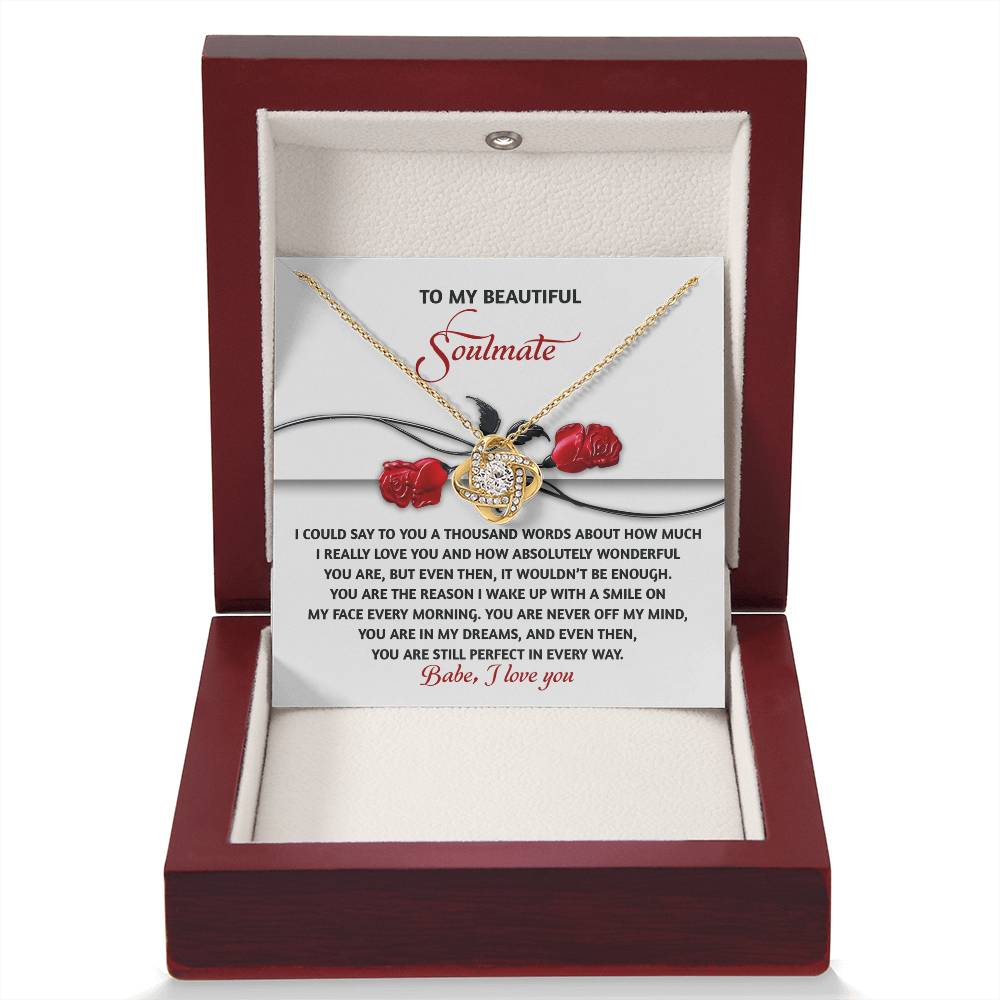 To My Soulmate Jewelry Gift - Love Knot Forever Necklace - Every Morning