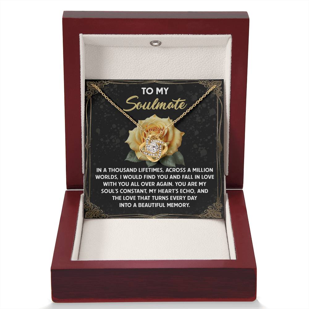 To My Soulmate Jewelry Gift - Love Knot Forever Necklace - Beautiful Memory