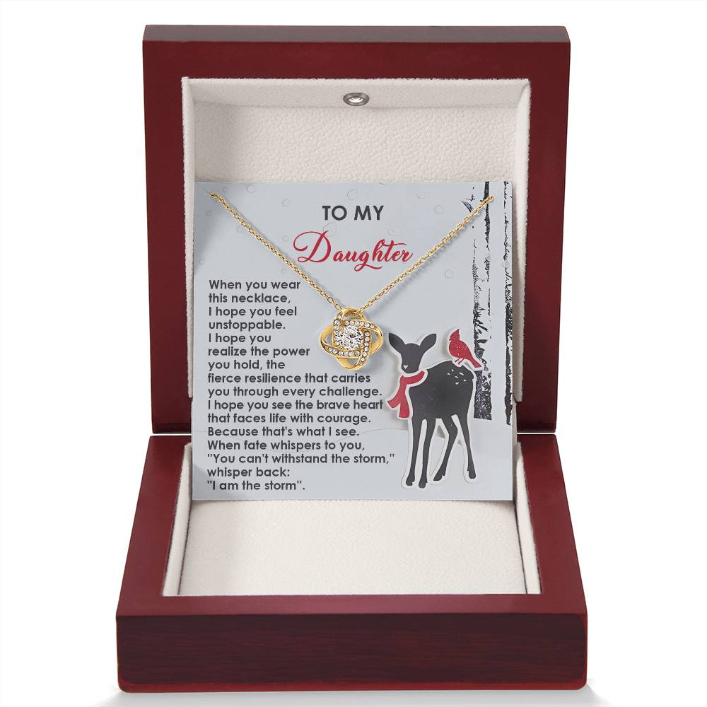 Daughter Jewelry Gift - Love Knot Necklace - Every Challenge