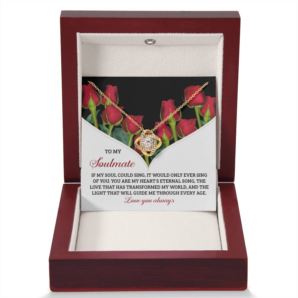 To My Soulmate Jewelry Gift - Love Knot Forever Necklace - Eternal Song