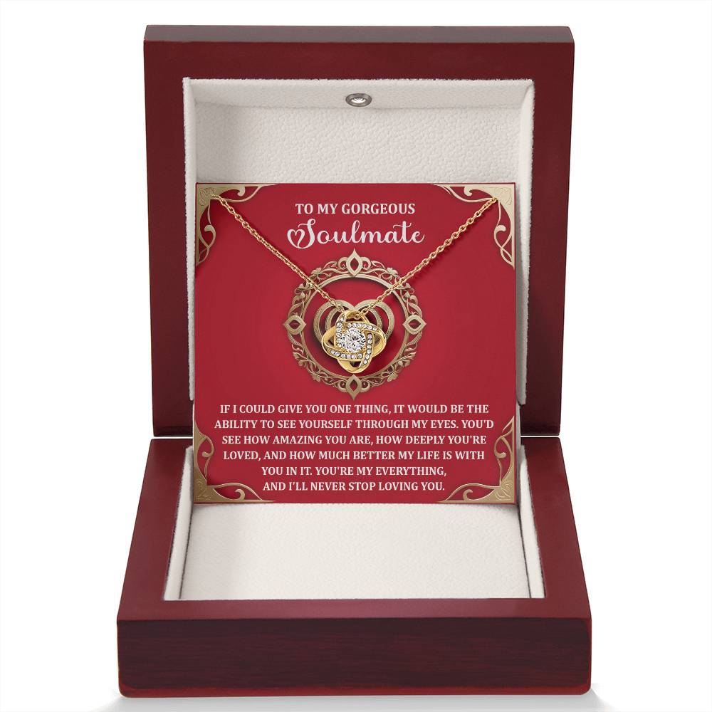 To My Soulmate Jewelry Gift - Love Knot Forever Necklace - Through My Eyes