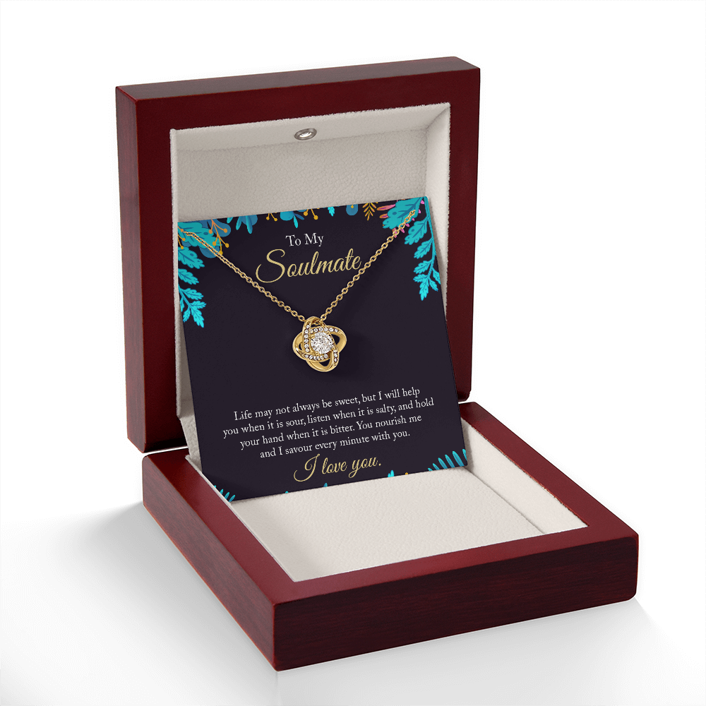 To My Soulmate- Hold Your Hand - Eternal Love Knot Necklace - Price Includes Shipping