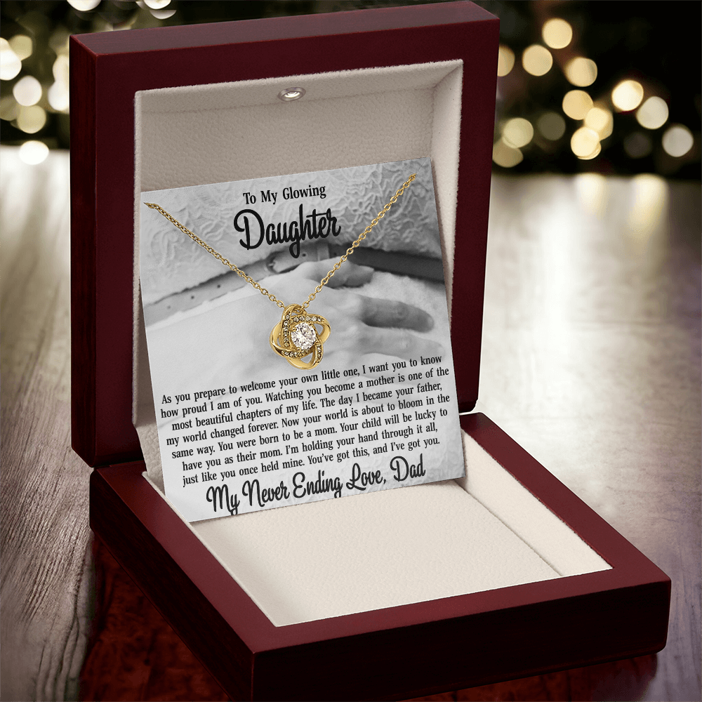 To My Daughter From Dad - Love Knot Necklace-You Were Born To Be A Mom