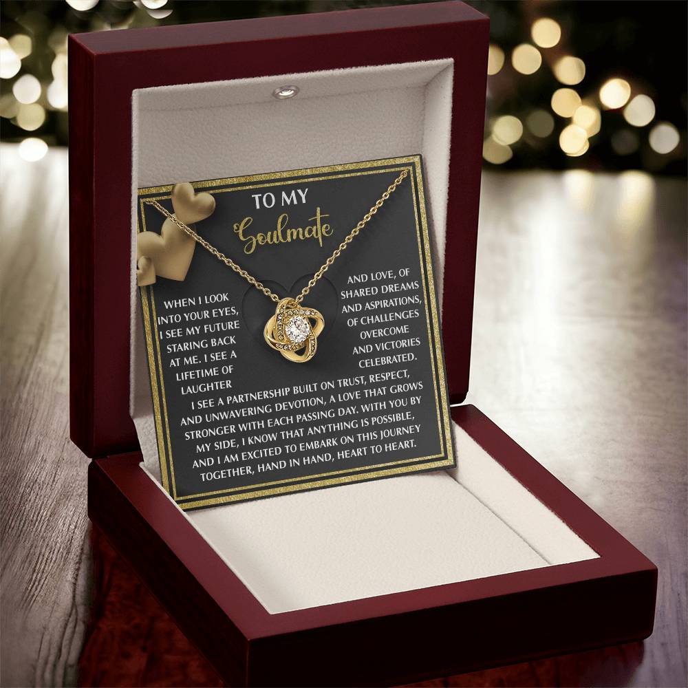 To My Soulmate Jewelry Gift - Love Knot Forever Necklace - Heart To Heart