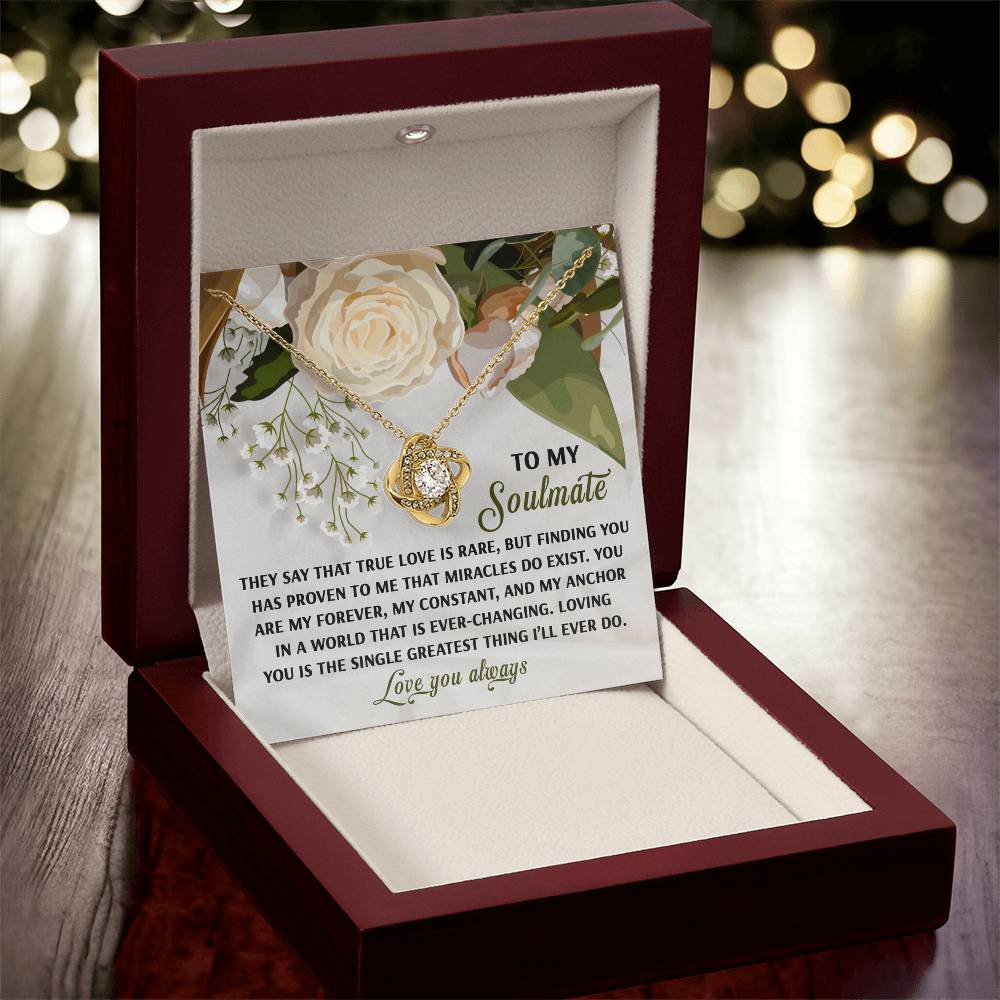 To My Soulmate Jewelry Gift - Love Knot Forever Necklace - Greatest Thing