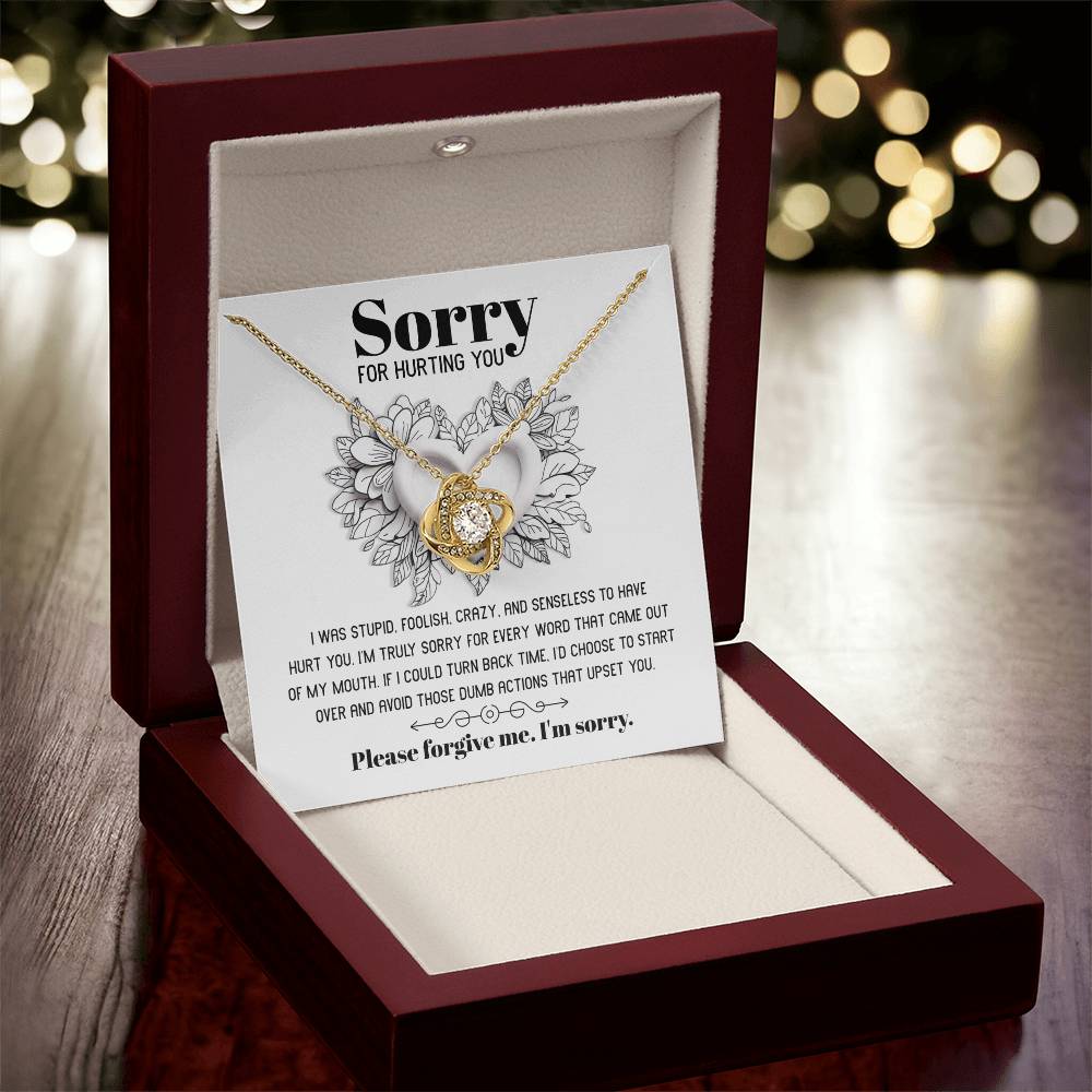 Apology Jewelry Gift - Love Knot Necklace - Turn Back Time