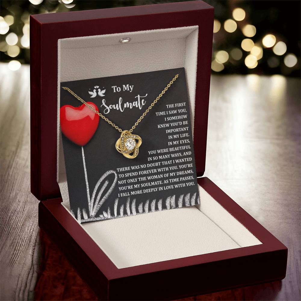 To My Soulmate Jewelry Gift - Love Knot Forever Necklace - Forever With You