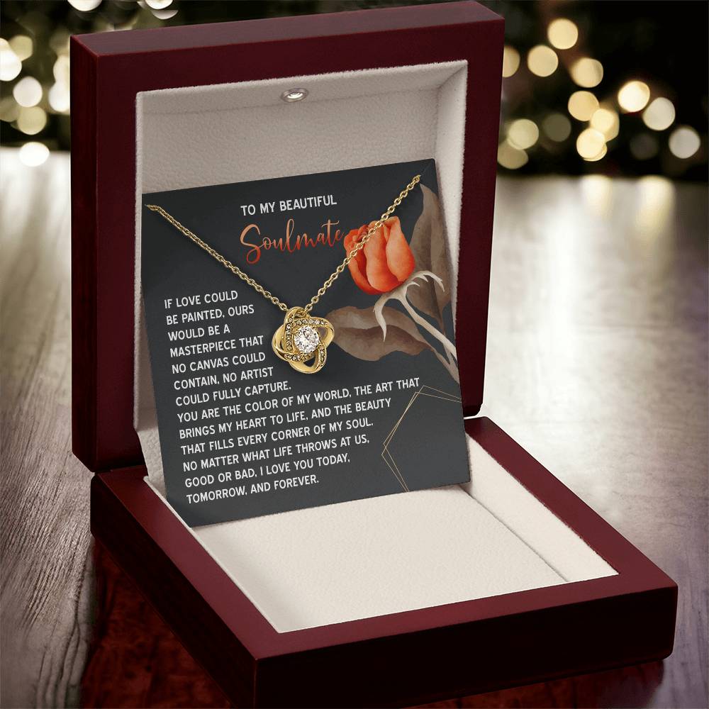 To My Soulmate Jewelry Gift - Love Knot Forever Necklace - A Masterpiece