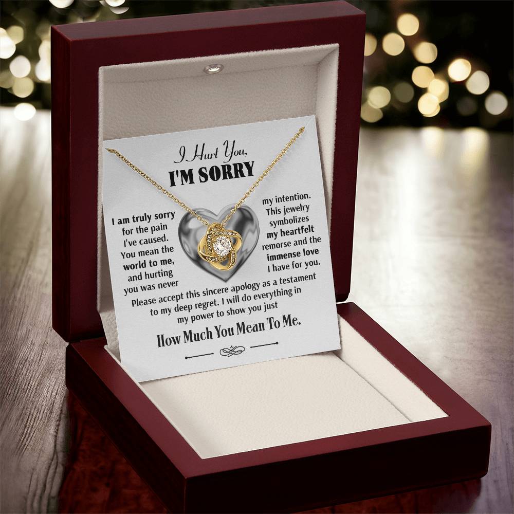 Apology Jewelry Gift - Love Knot Necklace - Sincere Apology