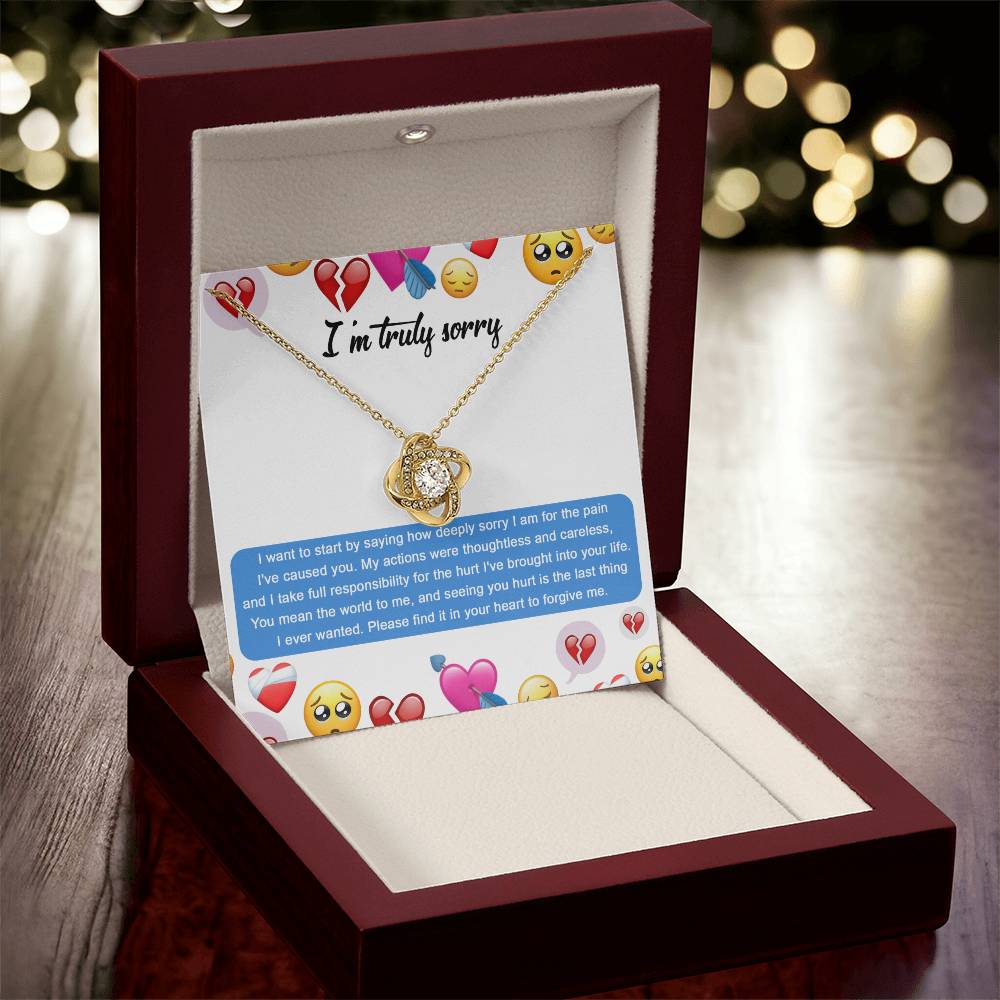 Apology Jewelry Gift - Love Knot Necklace - How Deeply Sorry