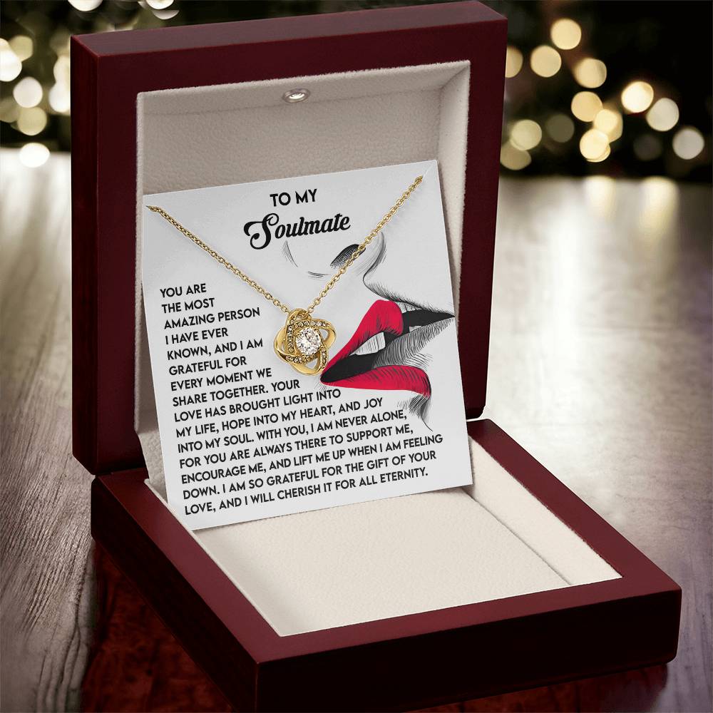 To My Soulmate Jewelry Gift - You Lift Me Up - Love Knot Necklace