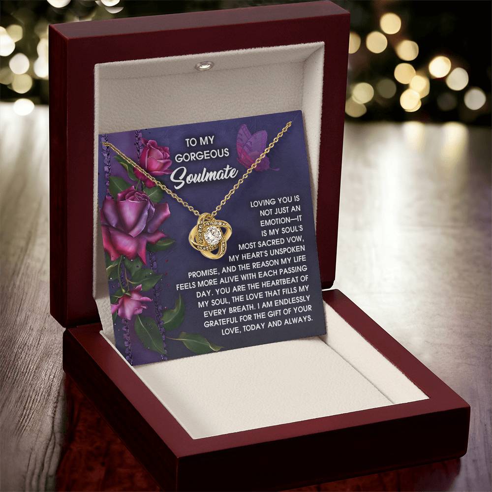 To My Soulmate Jewelry Gift - Love Knot Forever Necklace - Unspoken Promise