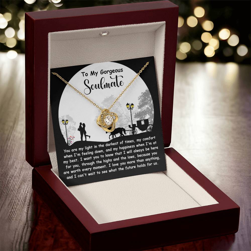 To My Soulmate Jewelry Gift - Love Knot Forever Necklace - Holds For Us