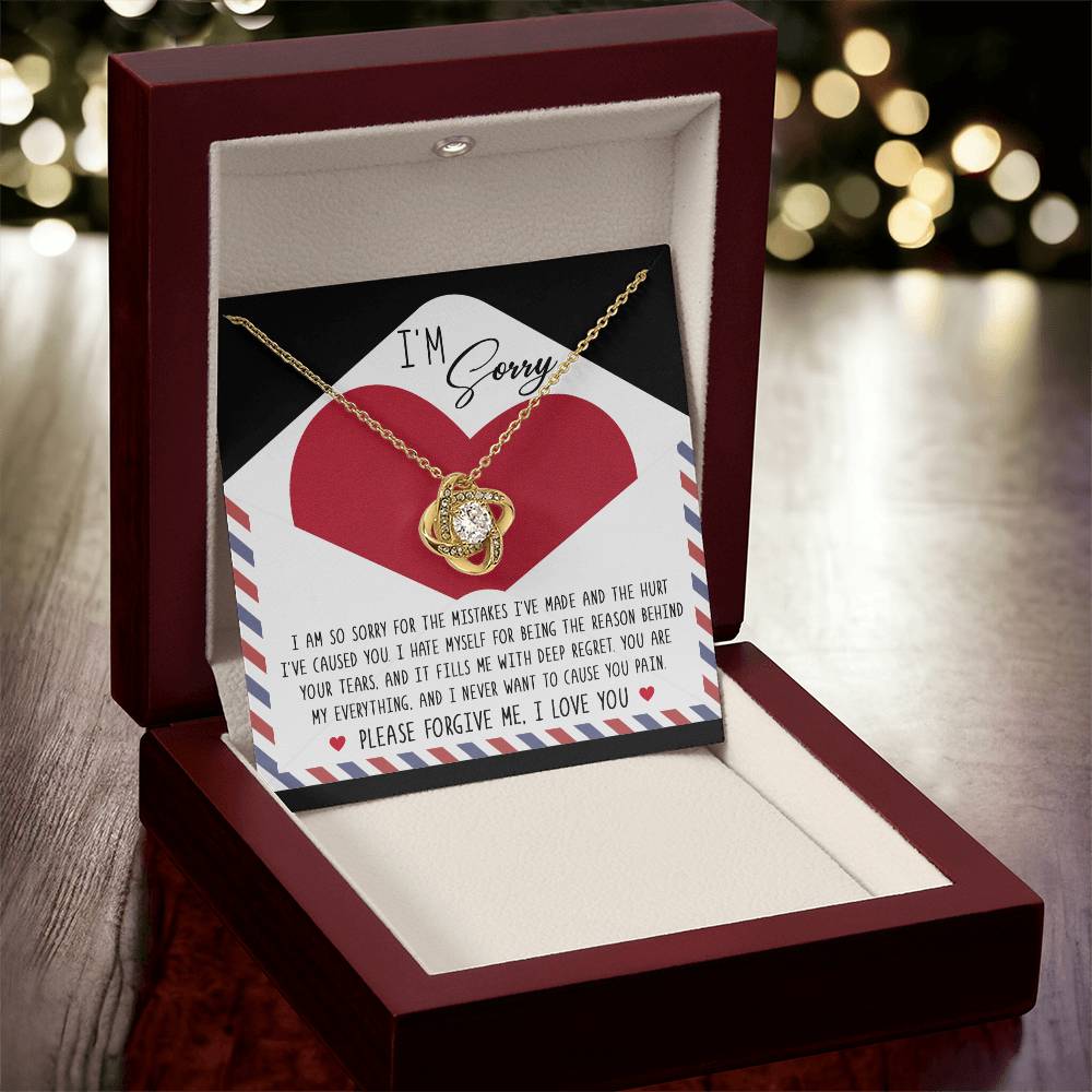 Apology Jewelry Gift - Love Knot Necklace - Behind Your Tears