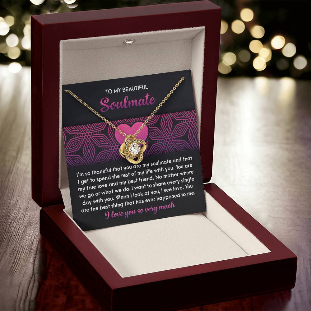 To My Soulmate Jewelry Gift - Love Knot Forever Necklace - I See Love